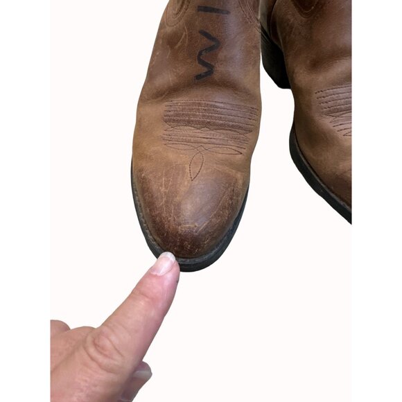 Ariat men’s brown leather western boots shoes 8B SKU 5548 main image 10